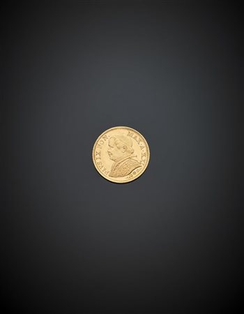 STATO PONTIFICIO
Pio IX (1846-1870)
5 lire 1866,oro. Zecca di Roma. Gig. 279. S