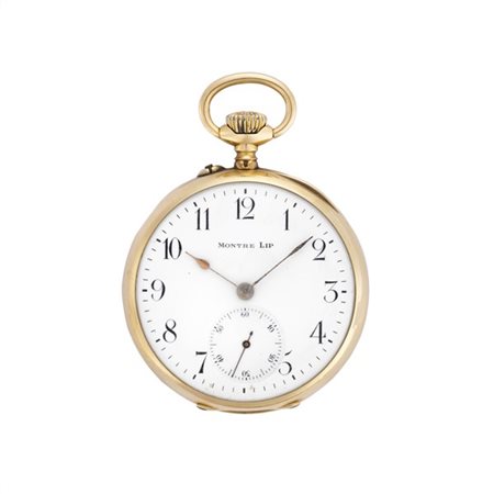 MONTRE LIP 
Orologio da tasca in oro 18K
Epoca inizio secolo XX
Quadrante e cas