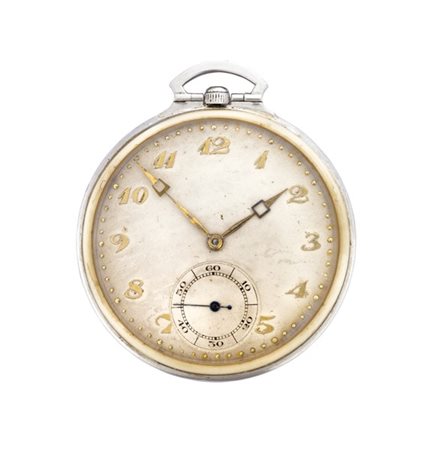 ANONIMO
Orologio da tasca in platino, avorio, diamanti e miniatura di donna con