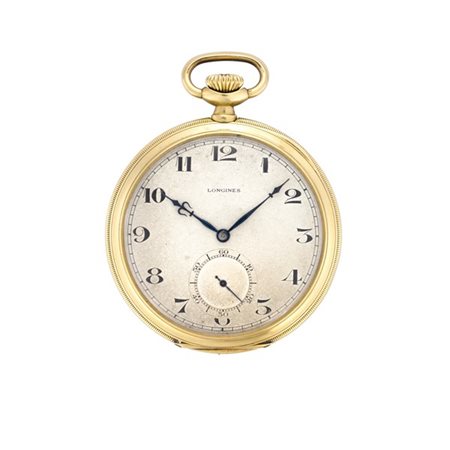 LONGINES
Orologio da tasca in oro 18K
Epoca prima metà secolo XX
Quadrante, mov