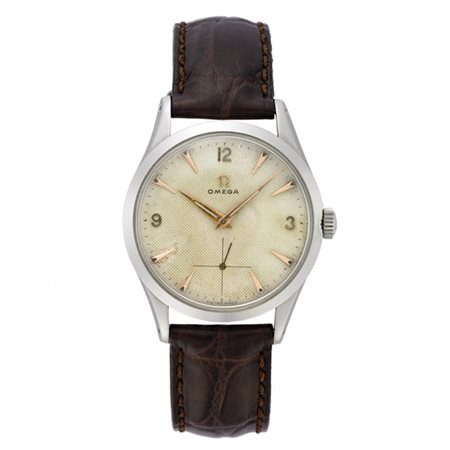 OMEGA 
Orologio da polso da uomo in acciaio
Anni '40/'50
Quadrante, movimento e