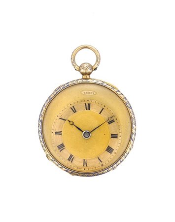 LEROY
Orologio da tasca in oro 18K rosa e decoro floreale con smalto blu
Epoca