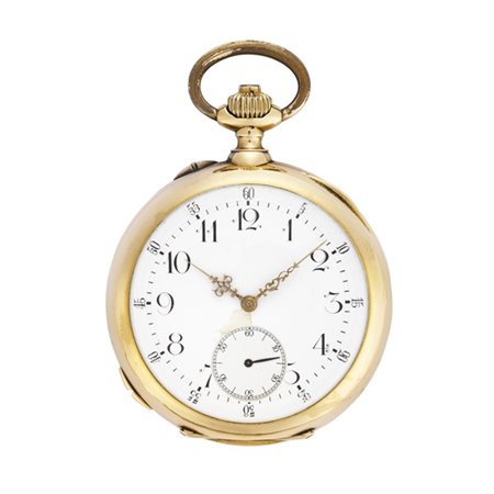 ANONIMO 
Orologio da tasca in oro 18K
Epoca inizio secolo XX
Movimento con cari