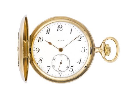 INVAR
Orologio da tasca in oro 14K, savonnette decorato con stemma araldico a r