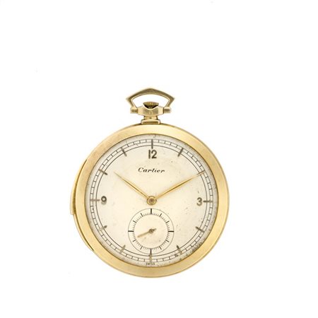 CARTIER  Orologio da tasca in oro 18K  Epoca metà secolo XX