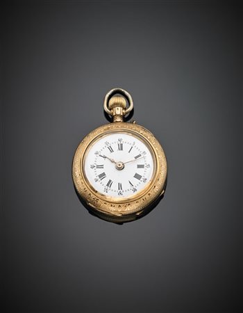 GENTIL
Orologio da tasca in oro giallo cesellato, cassa n° 44357, g 21,30 circa