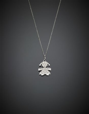 LE BEBE'
Catenina con pendente in oro bianco rifinita con diamanti per compless