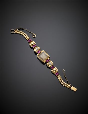 *LAGUNA
Orologio da polso da donna in oro giallo con bracciale modulare rifinit