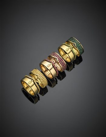 DI GREGORIO
Anello componibile in oro rosa e giallo composto da sei anelli abbi