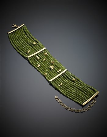 *CUSI
Collier de chien a più fili di peridoti sfaccettati con chiusura, distanz