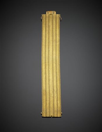 MICHELETTOBracciale a fascia in oro giallo, g 88,50 circa, lungh. cm 18,80, h