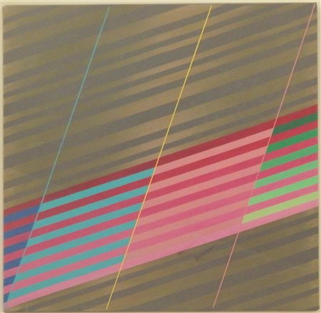 Lorenzo Piemonti CROMOPLASTICO 58 acrilico su tela, cm 50x50 firma eseguito...