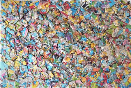 Arturo Carmassi BANDPATABITTE collage su tela 40x60 firma al retro L'opera e'...