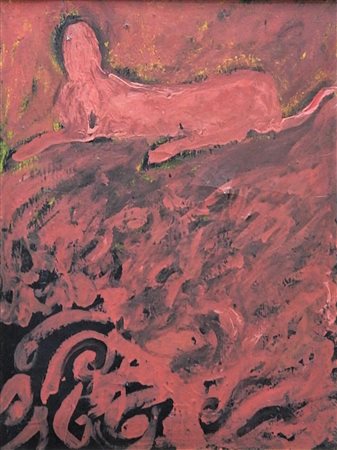 Cesare Berlingeri SENZA TITOLO olio su tela, cm 40x30 firma al retro eseguito...