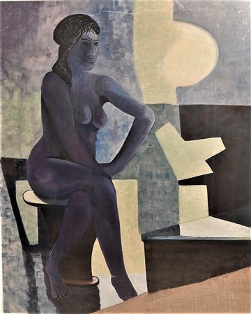 Vito Marmo SENZA TITOLO olio su tela, cm 100x80 firma in cornice eseguito nel...