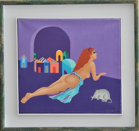 Zivko Djak SENZA TITOLO acrilico su tela, cm 45x50 firma