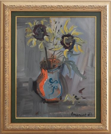 Ignoto SENZA TITOLO olio su tela, cm 70x55 firma eseugito nel 1962