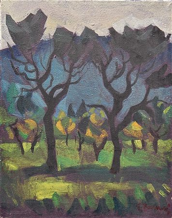 Ignoto SENZA TITOLO olio su tela, cm 50x40 firma