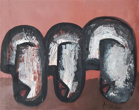 Francesco Catalano SENZA TITOLO olio su tela, cm 40x50 firma