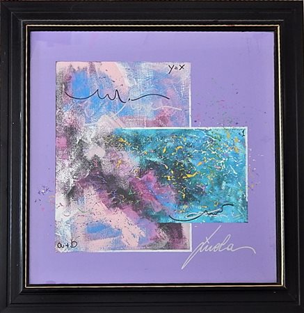 Fucla SENZA TITOLO olio su tela, cm 80x80 firma in cornice