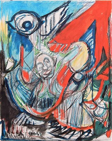 Vincenzo Zoccola Zambrano L'INCUBO olio su tela, cm 50x40 firma