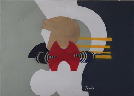 Ignoto SENZA TITOLO olio su tela, cm 50x70 firma eseguito nel 1974