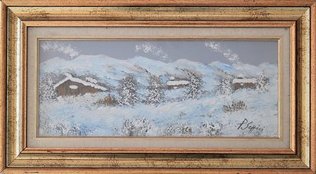 Pierpaolo Soffici SENZA TITOLO olio su faesite, cm 22x53,5 firma