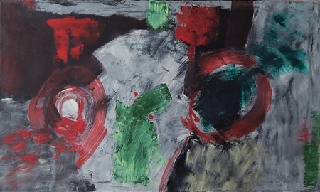 Ignoto SENZA TITOLO olio su tela, cm 60x100 firma