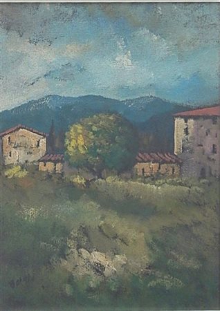 Ignoto SENZA TITOLO olio su tavola, cm 40x30 firma in cornice