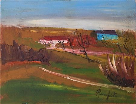 Ignoto SENZA TITOLO olio su faesite, cm 40x50 firma