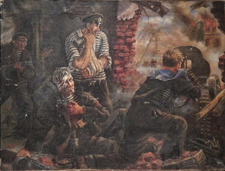 Anonimo SENZA TITOLO olio su tela, cm 99x130 L'opera presenta difetti quali...