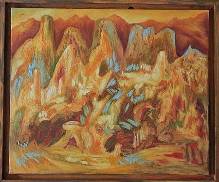 Ignoto SENZA TITOLO olio su tela, cm 50x60 firma al retro in cornice eseguito...