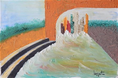 Ignoto SENZA TITOLO olio su tela, cm 40x60 firma