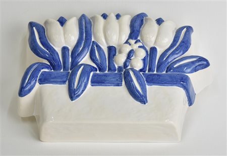 UMIDIFICATORE PER TERMOSIFONE IN CERAMICA THUN con decorazione a tulipani e...