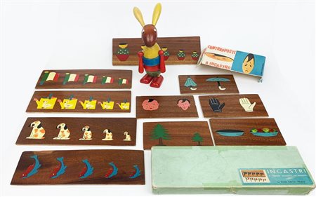 LOTO COMPOSTO DA VARI GIOCATTOLI IN LEGNO prima metà XIX secolo Piccole...