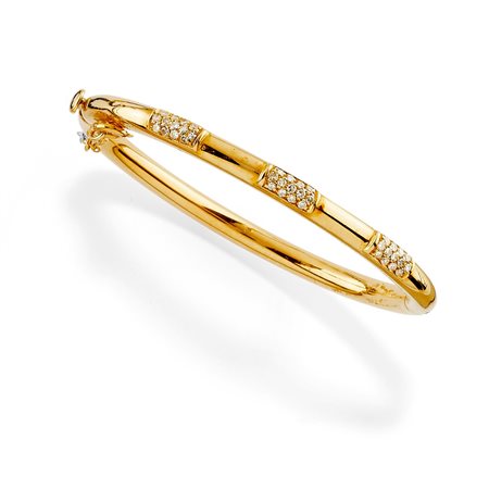 Bracciale in oro giallo 18K e diamanti taglio huit-huit