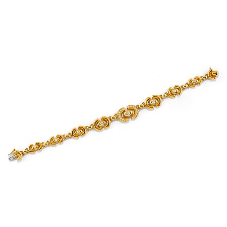 Bracciale in oro giallo 18K e diamanti taglio brillante