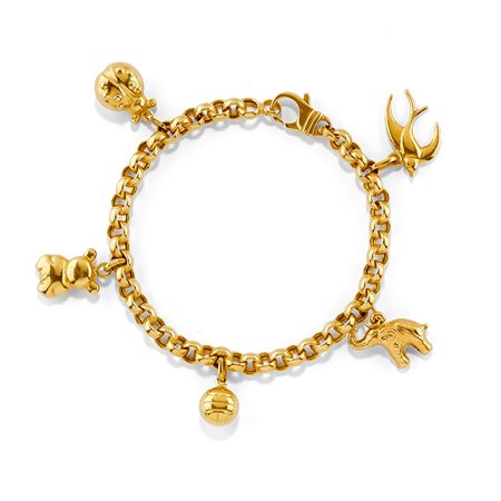 Bracciale charms in oro giallo 18K