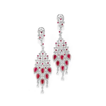 Orecchini pendenti in oro bianco 18K