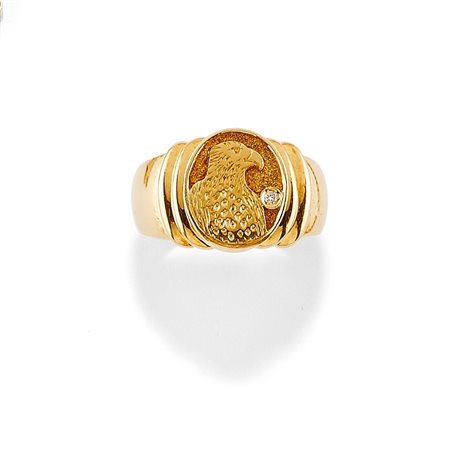DAMIANI - Anello in oro giallo 18K e diamanti taglio brillante