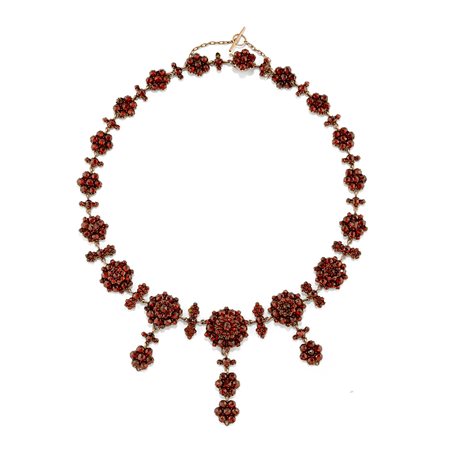 Collana in argento e granati rossi