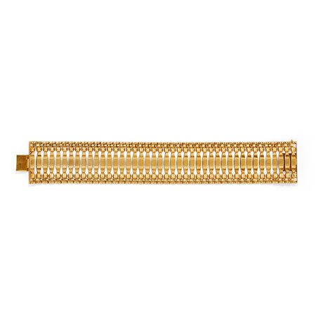 Bracciale in oro giallo 18K con motivi centrali incisi