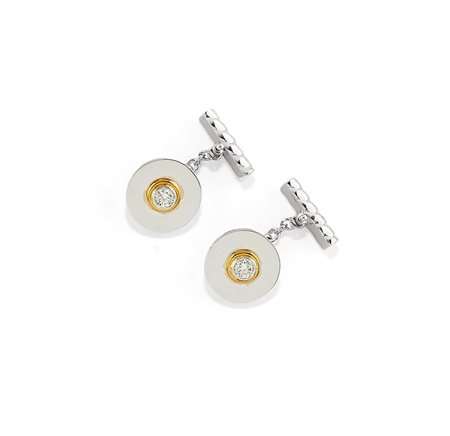 Polsini in oro bicolore 18K e diamanti taglio brillante ct 0,50