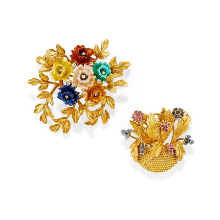 Due spille in oro giallo 18K