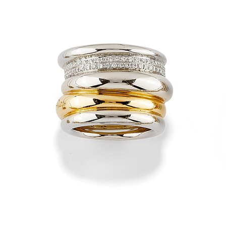 Pomellato - Anello in oro bicolore 18K e diamanti taglio brillante