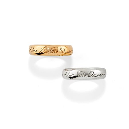 Dodo - Due anelli in oro rosso 9K e argento
