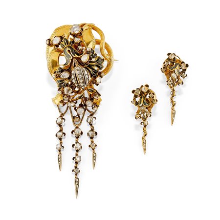 Demi parure in oro giallo 18K