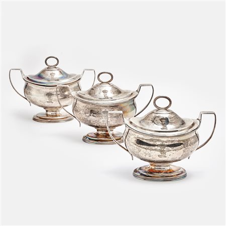 Tre salsiere, Giorgio III in argento