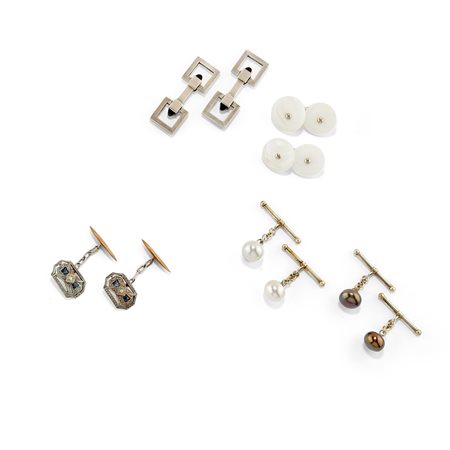 Cinque coppie di polsini in argento