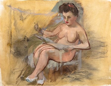 George Grosz Seduta nuda 1940